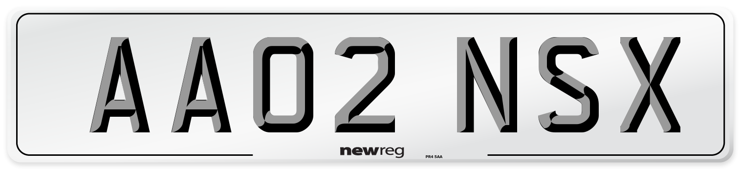 AA02 NSX Number Plate from New Reg